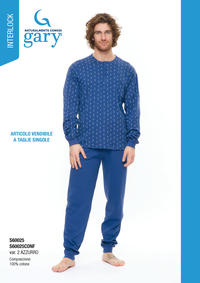 MEN'S FITTED PAJAMAS S/L S60025 Tellini S.r.l. Wholesale Clothing